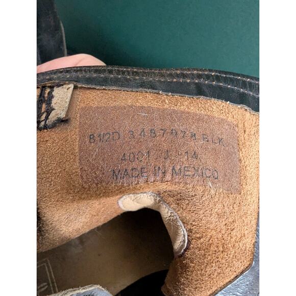 Vintage Frye Black Leather Ankle Zip Bucke Motorcycle Boots USA Men's 8 1/2D - Picture 16 of 16